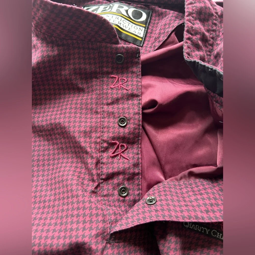 Chic Fil A retro Zero Purple Checkered Pullover Golf - Picture 3 of 8